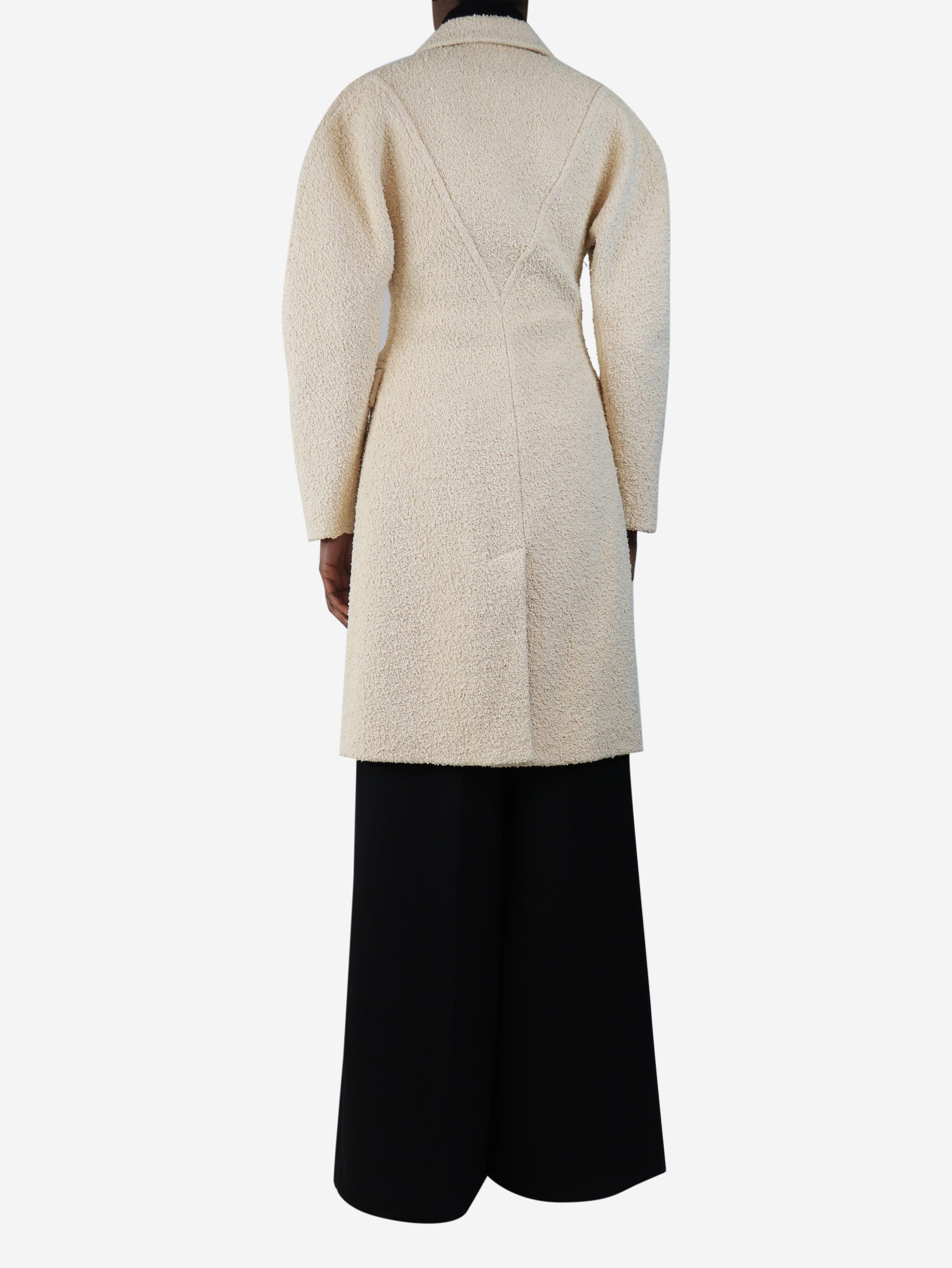 Cream heavyweight boucle coat - size UK 4 Coats & Jackets Bottega Veneta 