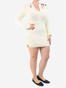 self-portrait Cream knit midi dress - size L