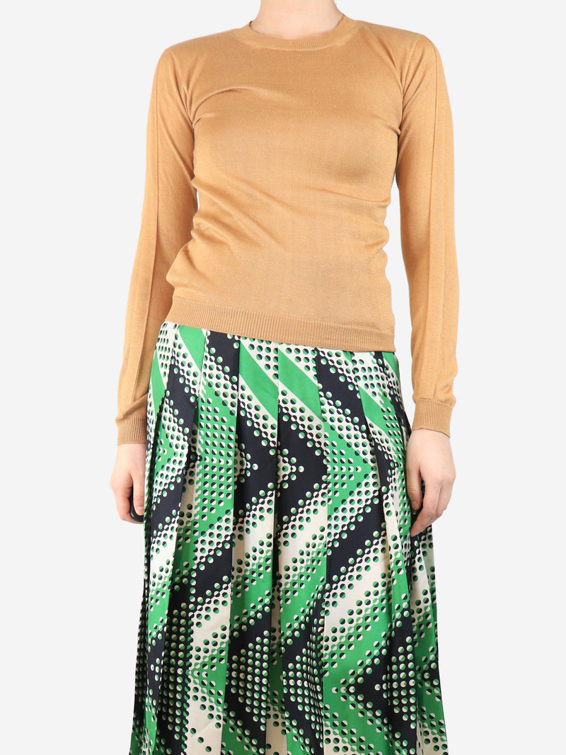 Brown silk knit top - size UK 8 Tops Marni 