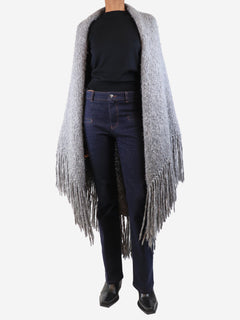 Heather grey Lauren knit wrap - One size Coats & Jackets Gabriela Hearst 