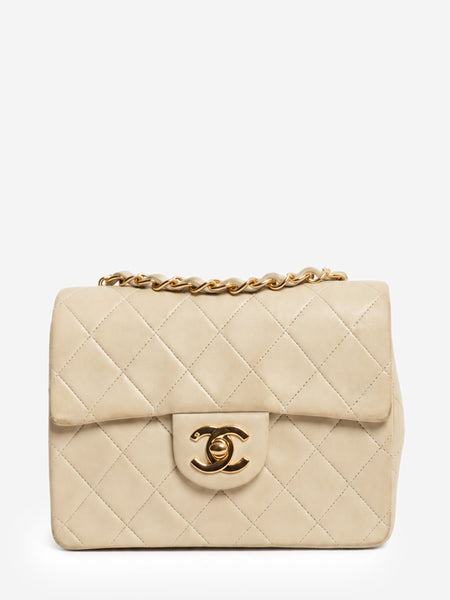 Cream vintage lambskin Square Mini Flap bag product image
