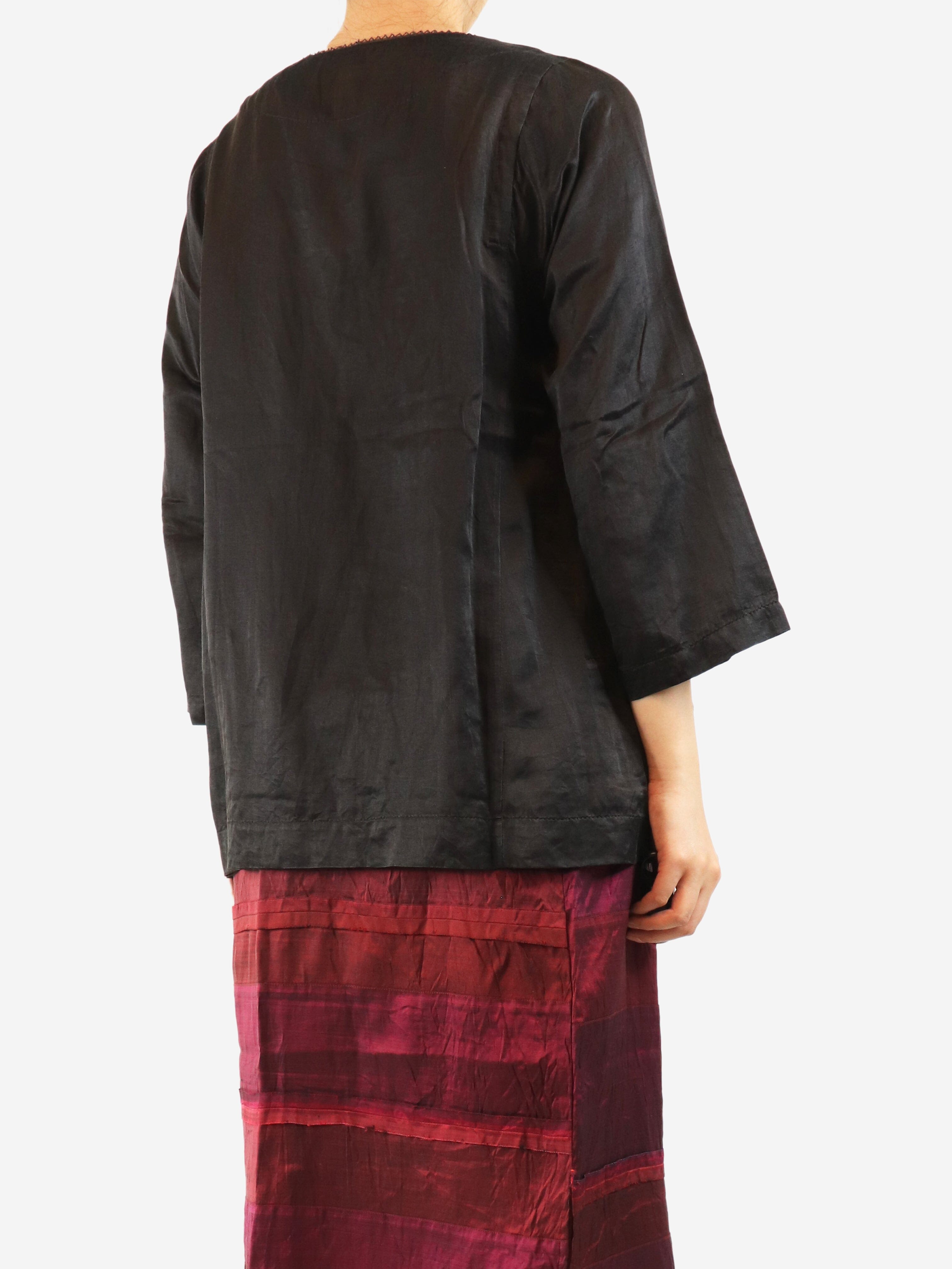 Black cotton and silk-blend blouse - size L Tops Dosa 