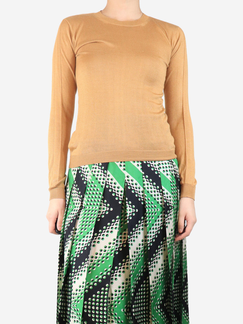 Brown silk knit top - size UK 8 Tops Marni 