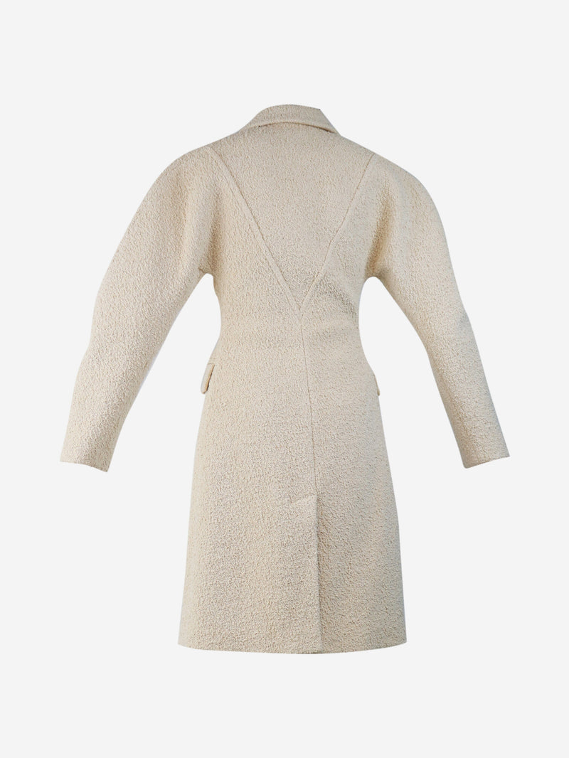Cream heavyweight boucle coat - size UK 4 Coats & Jackets Bottega Veneta 