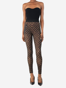 Louis Vuitton Brown monogram leggings - size UK 8