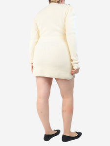 self-portrait Cream knit midi dress - size L