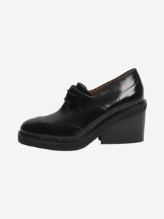 Black wide-block derby heels - size EU 36