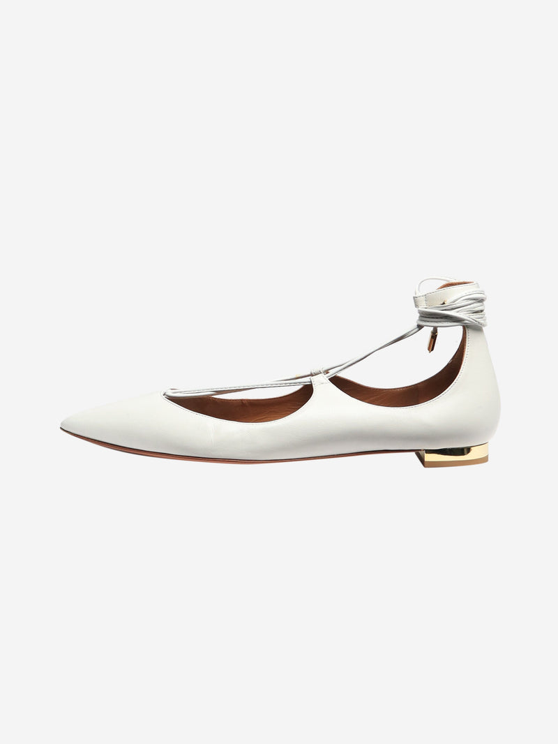 White leather Christy flats - size EU 37 Shoes Aquazzura 