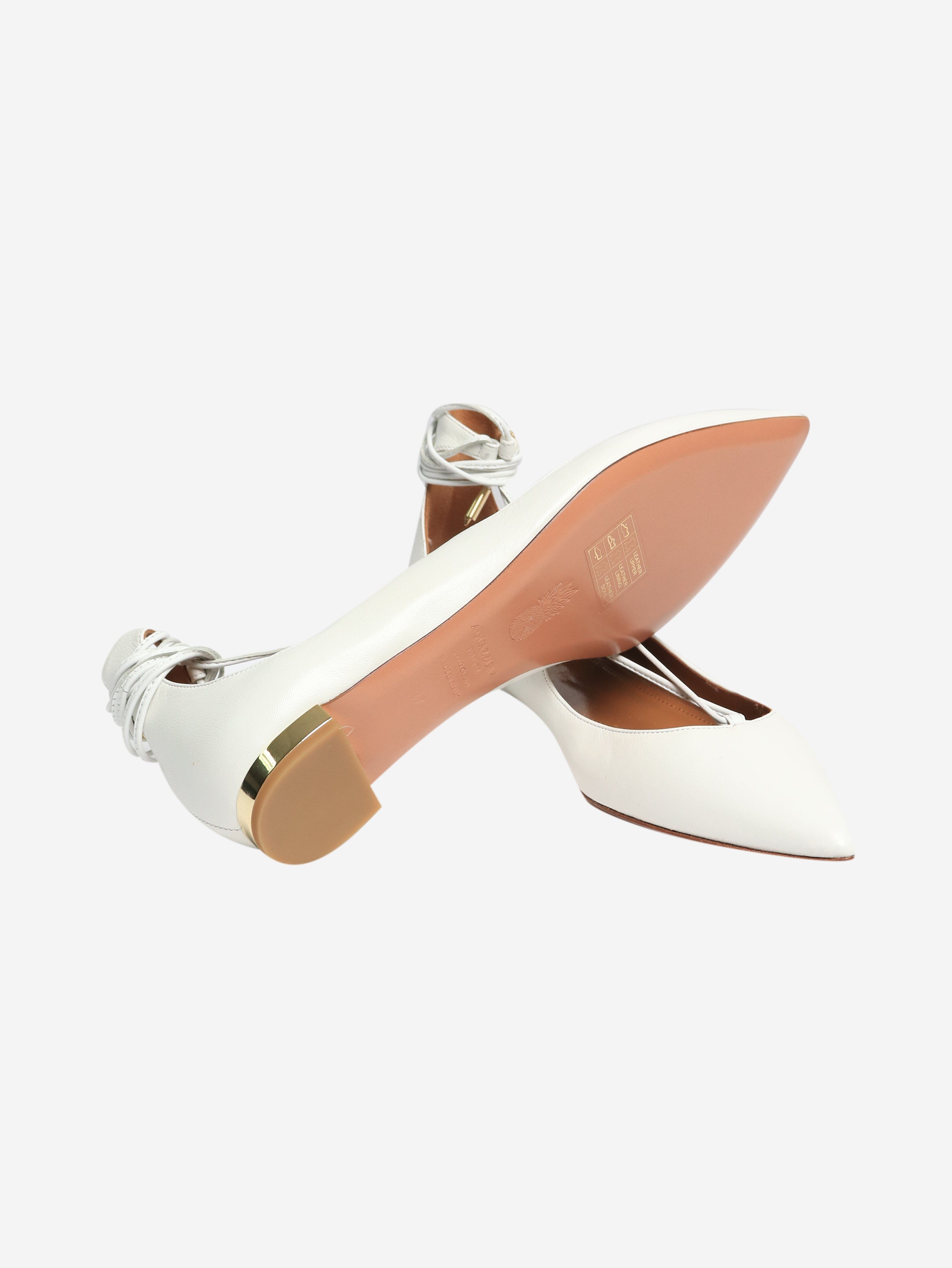 White leather Christy flats - size EU 37 Shoes Aquazzura 