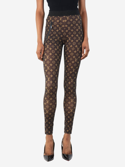 Brown monogram leggings - size UK 8 Trousers Louis Vuitton 