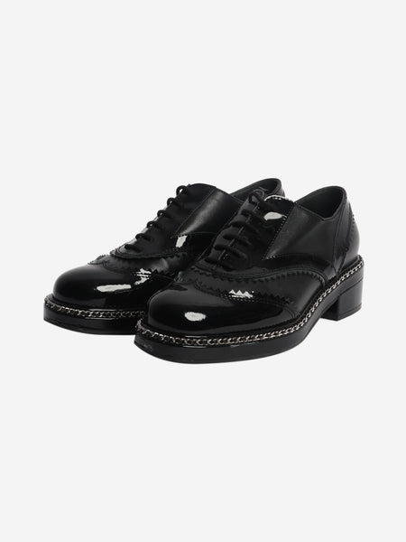 Black contrast-finish brogues - size EU 37.5 alternate image