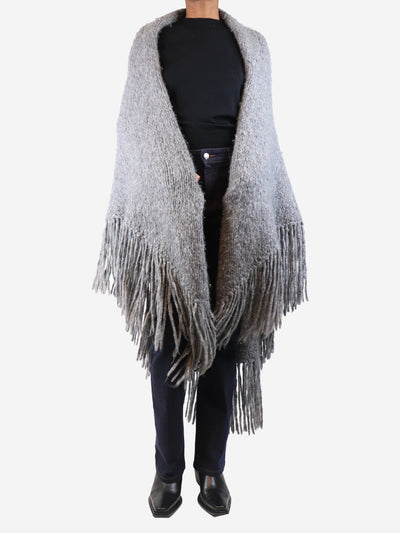 Heather grey Lauren knit wrap - One size Coats & Jackets Gabriela Hearst 