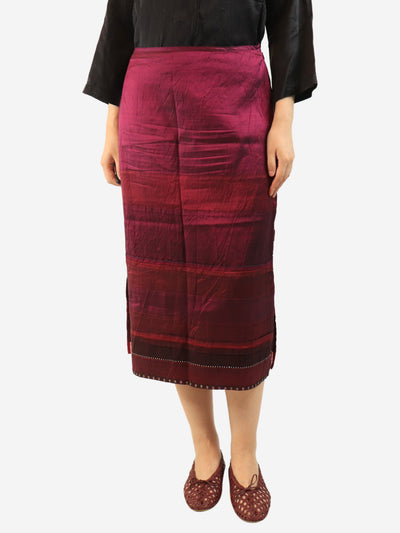 Magenta silk midi skirt - size L Skirts Dosa 