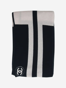 Chanel Navy blue striped N°5 scarf