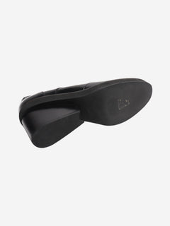 Black wide-block derby heels - size EU 36