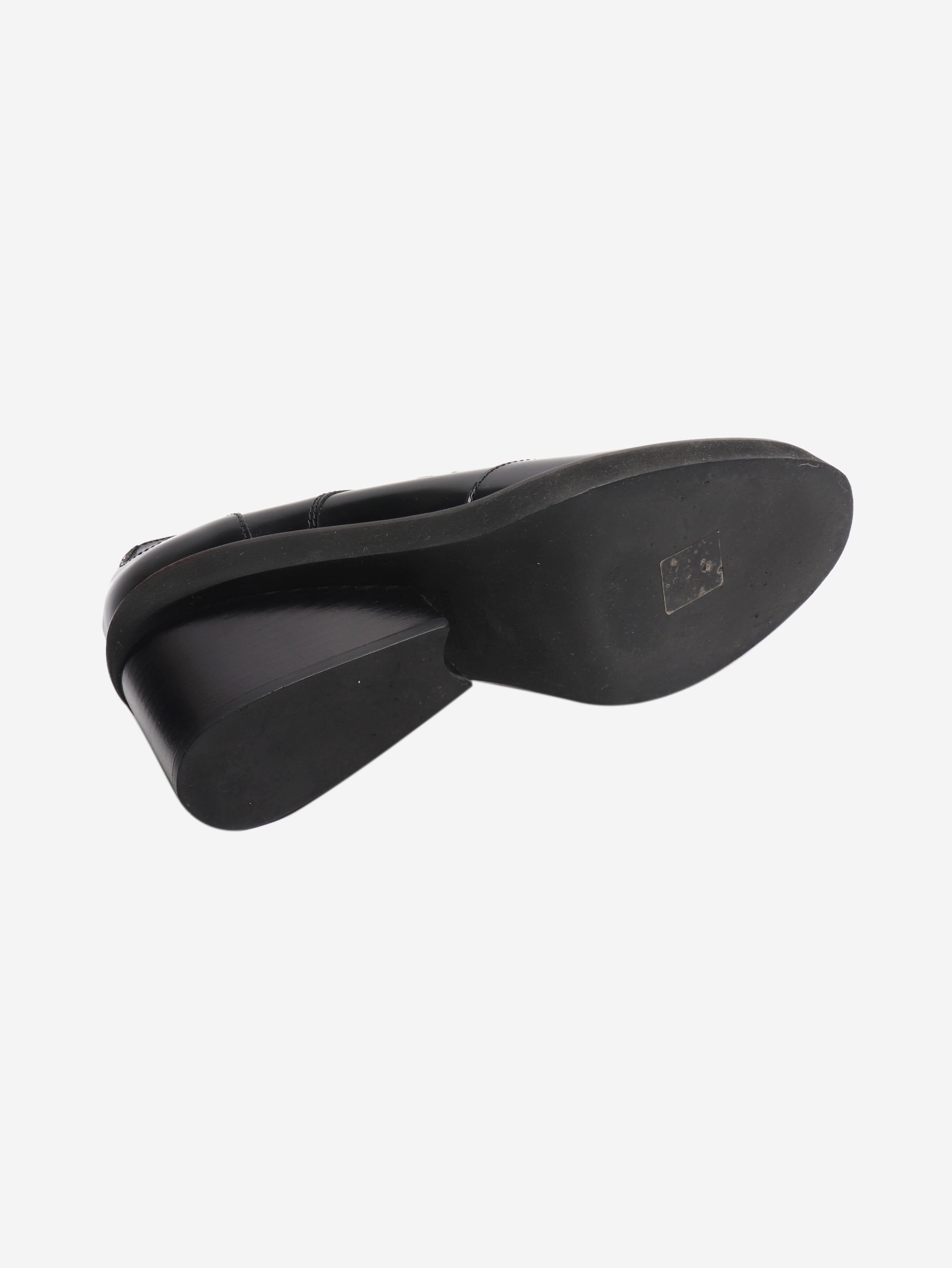 Black wide-block derby heels - size EU 36