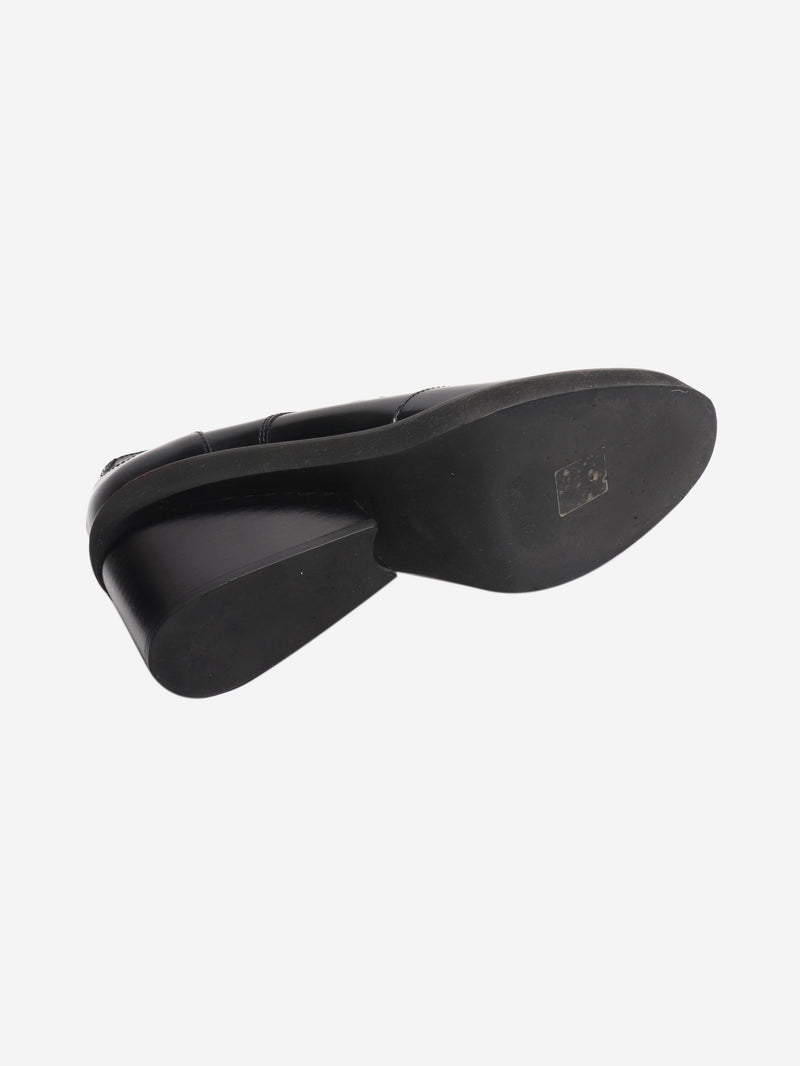 Black wide-block derby heels - size EU 36