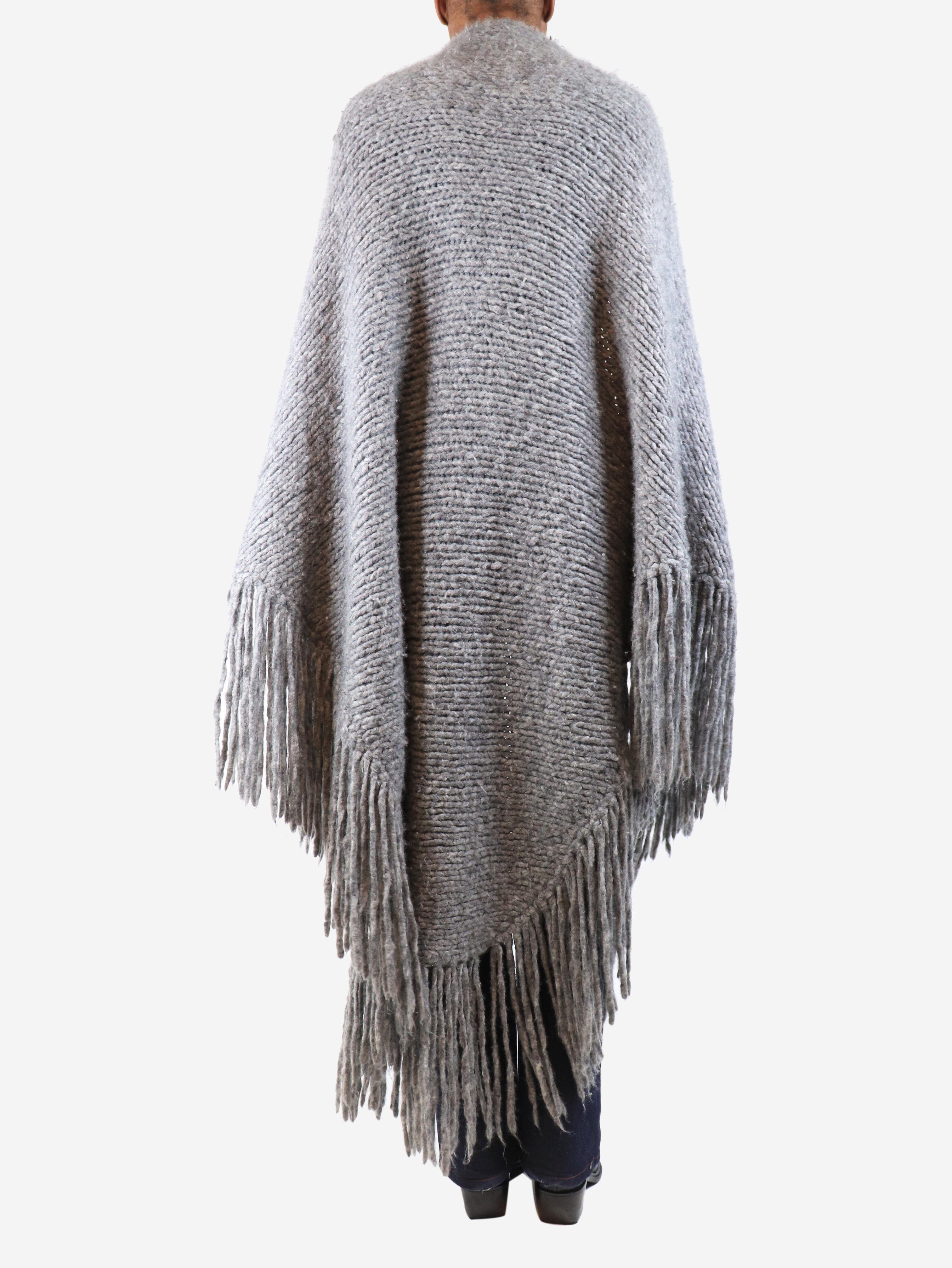 Heather grey Lauren knit wrap - One size Coats & Jackets Gabriela Hearst 