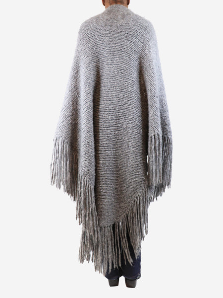 Heather grey Lauren knit wrap  - One size alternate image