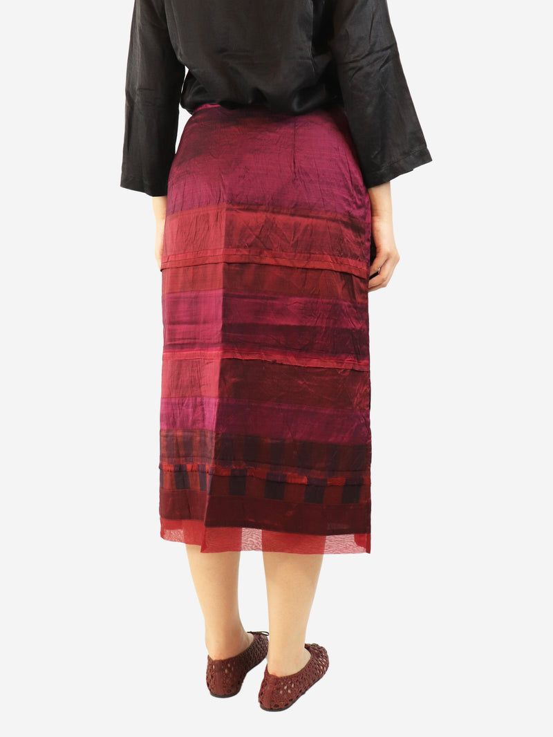 Magenta silk midi skirt - size L Skirts Dosa 