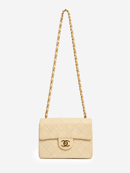Cream vintage lambskin Square Mini Flap bag alternate image
