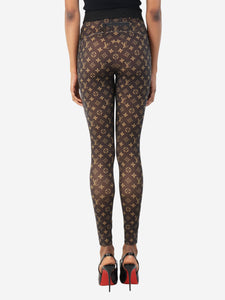 Louis Vuitton Brown monogram leggings - size UK 8