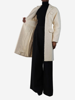 Cream heavyweight boucle coat - size UK 4 Coats & Jackets Bottega Veneta 