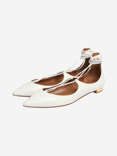 White leather Christy flats - size EU 37 Shoes Aquazzura 