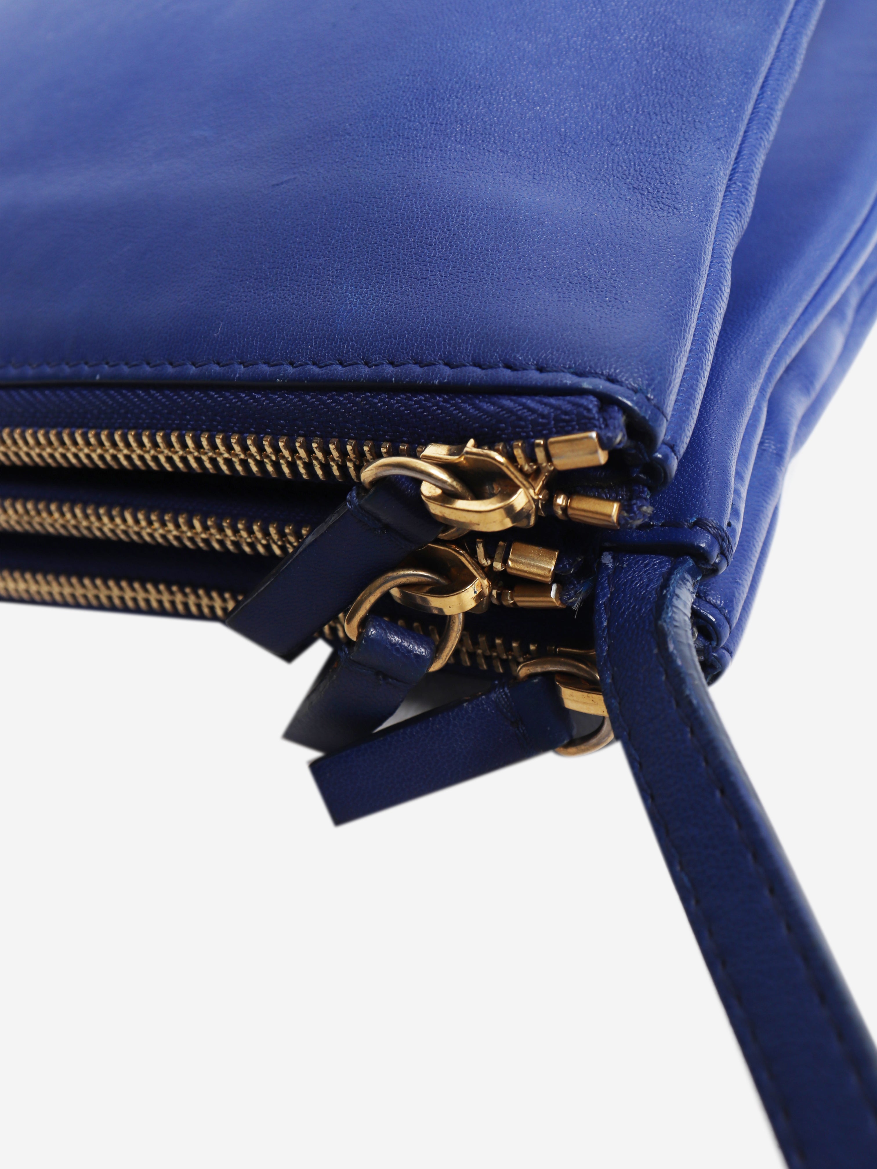 Blue Trio leather shoulder bag