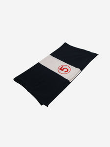 Chanel Navy blue striped N°5 scarf