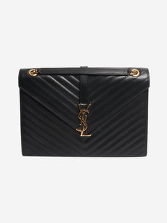 Black leather chevron large envelope bag Cross-body Bags Saint Laurent 