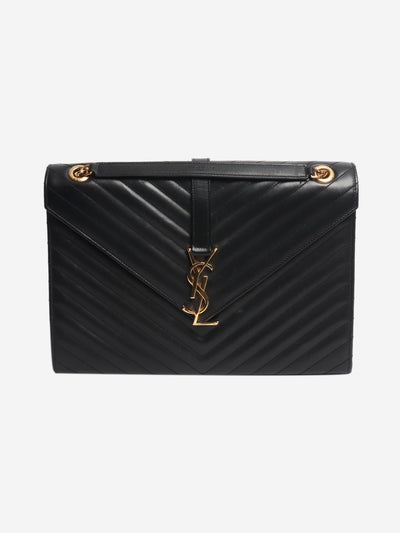 Black leather chevron large envelope bag Cross-body Bags Saint Laurent 