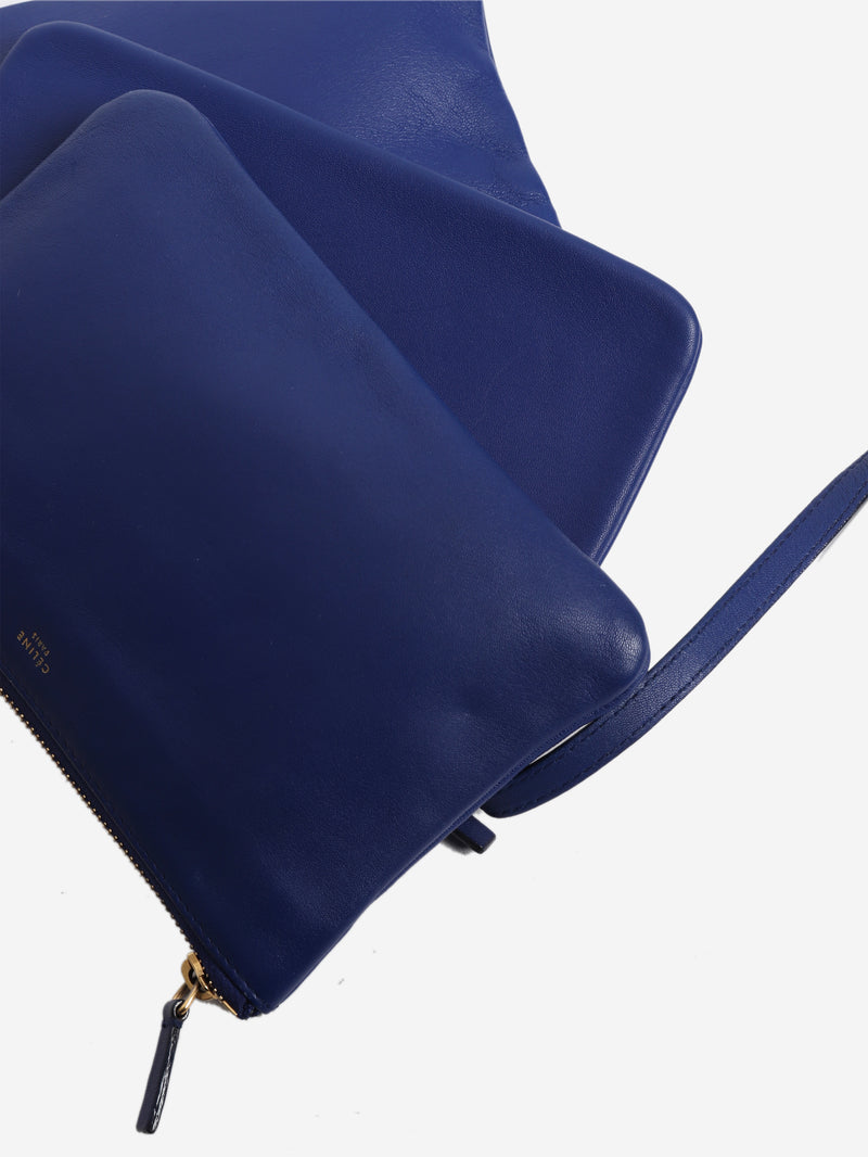 Blue Trio leather shoulder bag