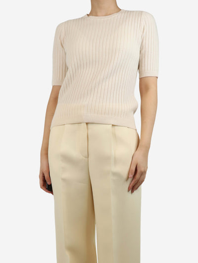 Cream ribbed cashmere top - size S Knitwear Allude 