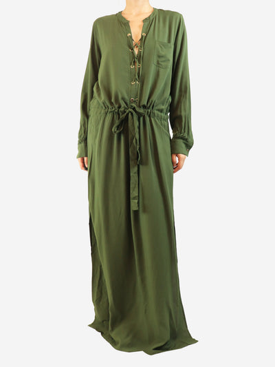 Green Meghan lace-up maxi dress - size L Dresses Melissa Odabash 