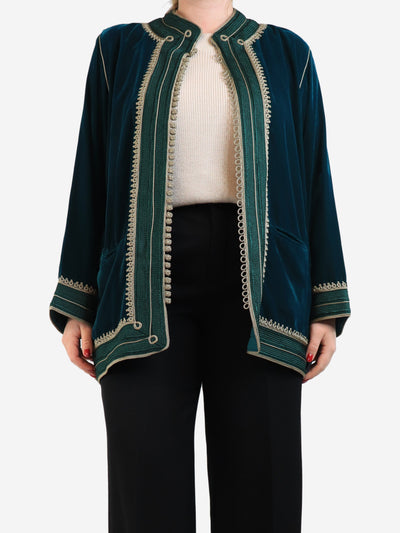 Emerald green velvour Marakesh jacket - size XL Coats & Jackets Marina Anouilh 