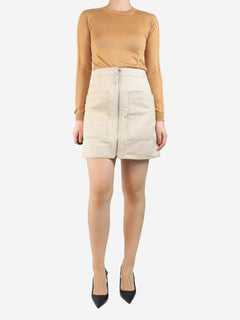 Beige zip front mini skirt - size UK 10 Skirts Acne Studios 