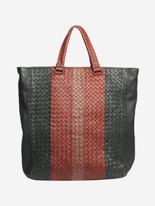 Red and black Intrecciato leather 2way tote bag Top Handle Bags Bottega Veneta 