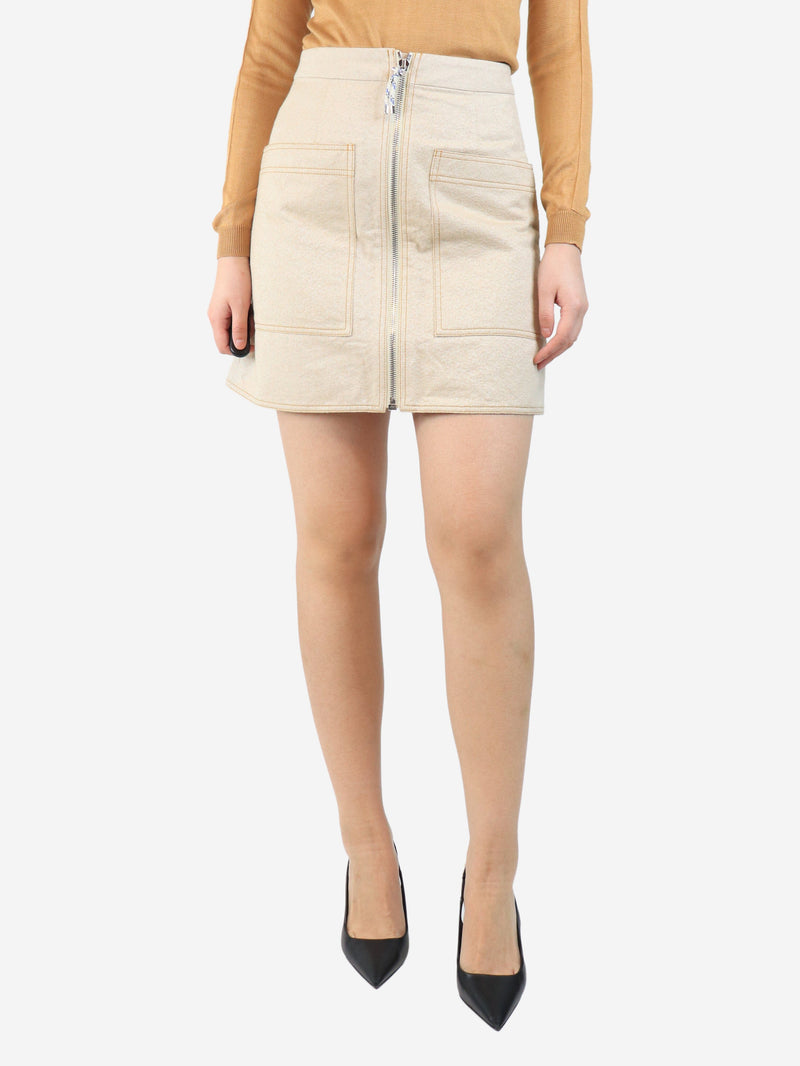 Beige zip front mini skirt - size UK 10 Skirts Acne Studios 