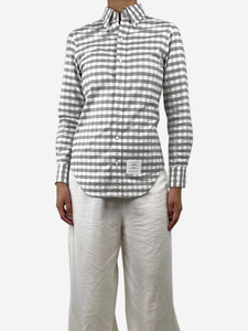 Thom Browne Grey checked cotton shirt - size UK 8