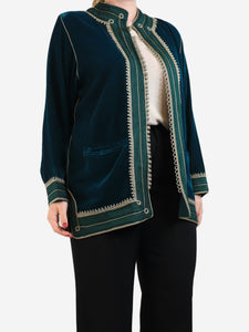 Marina Anouilh Emerald green velvour Marakesh jacket - size XL