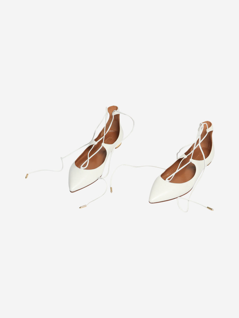 White leather Christy flats - size EU 37 Shoes Aquazzura 