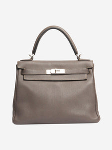 Hermes Etain Kelly 28 bag in Togo leather