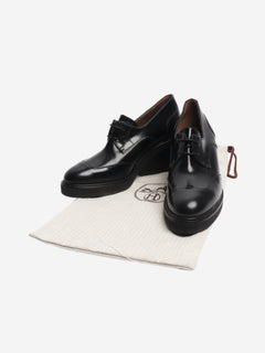 Black wide-block derby heels - size EU 36 Heels Hermes 
