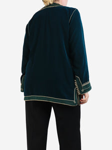 Marina Anouilh Emerald green velvour Marakesh jacket - size XL