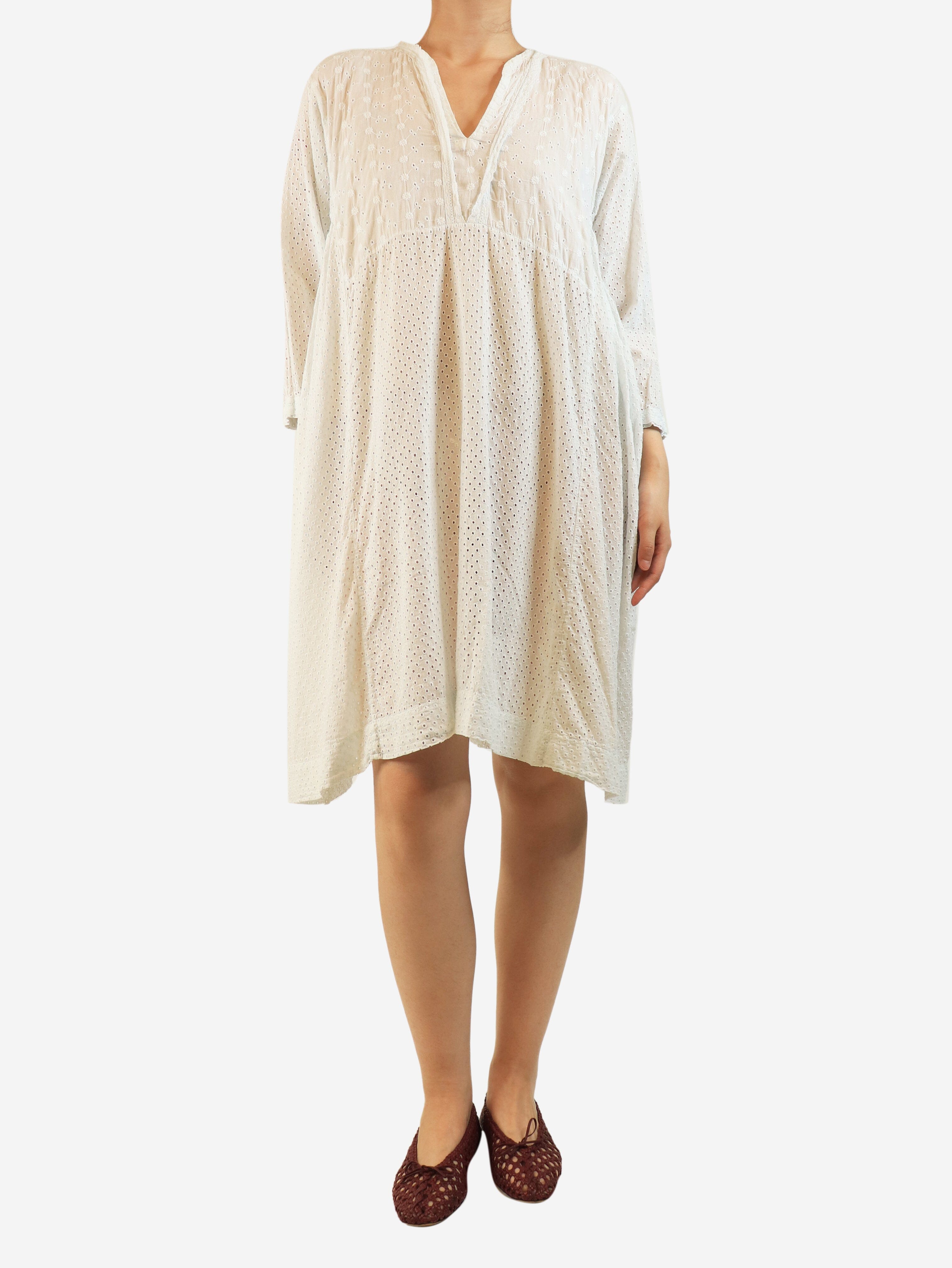 Ice blue broderie anglaise midi dress - size M Dresses Dosa 