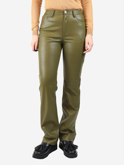 Green faux-leather jeans - size UK 8 Trousers Staud 