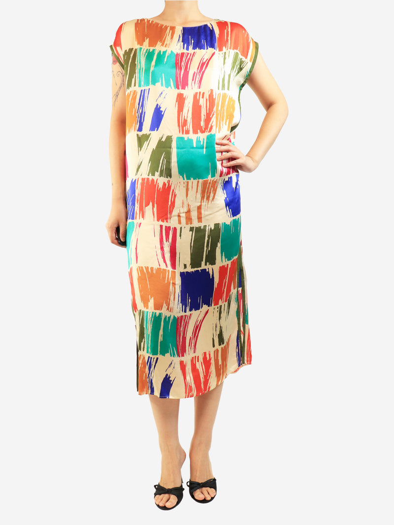 Multi printed silk dress - size One Size