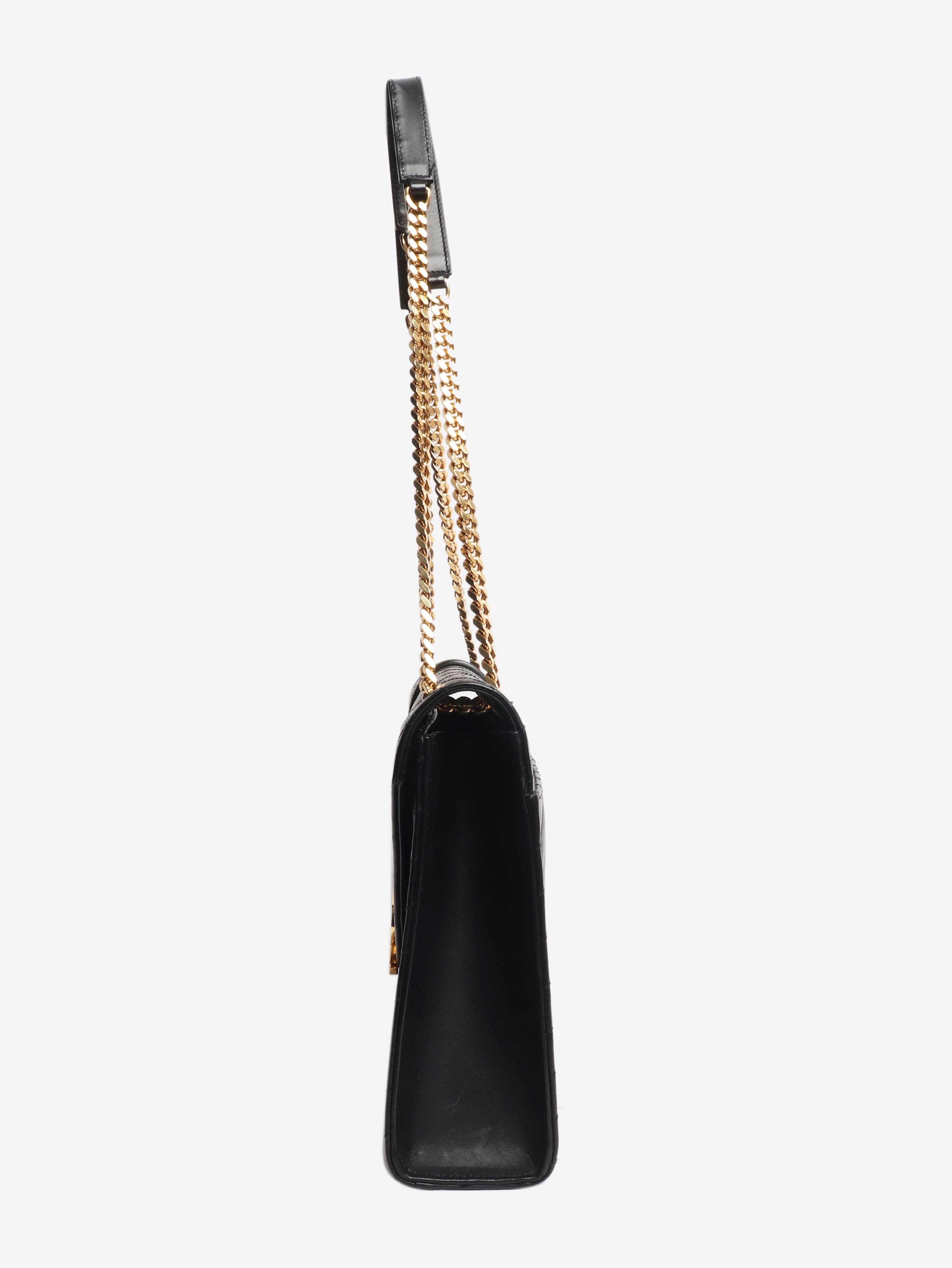 Black leather chevron large envelope bag Cross-body Bags Saint Laurent 