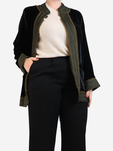 Marina Anouilh Black velvour Marakesh jacket - size XL